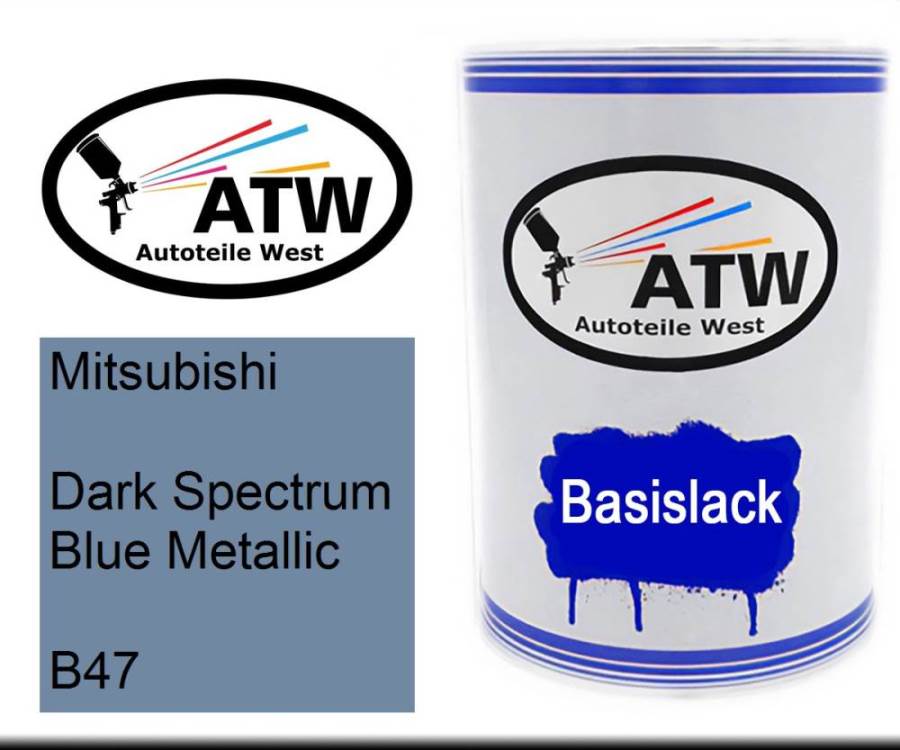 Mitsubishi, Dark Spectrum Blue Metallic, B47: 500ml Lackdose, von ATW Autoteile West.